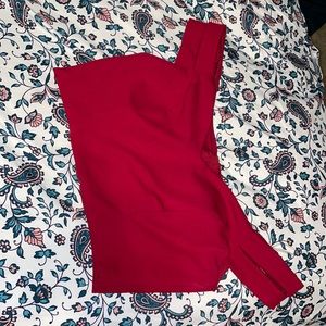 Wine Red and Cream 2 Piece Prom Dress